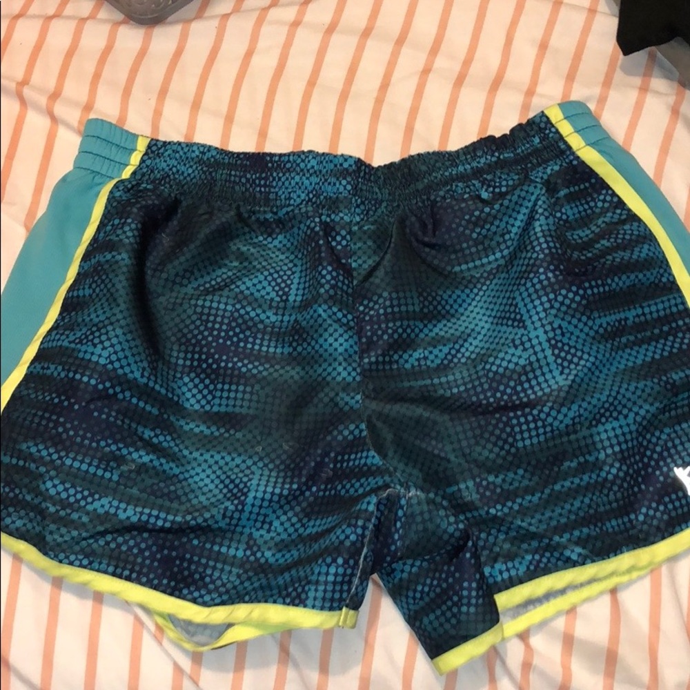 blue/green shorts